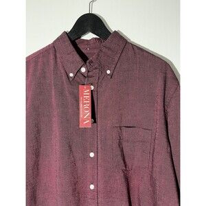 Merona Shirt Men’s L Maroon Button Down Tailored Fit Long Sleeve NWT 100% cotton